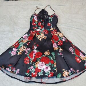 NWT‎ B. Smart Black Floral Occasion Party Formal HOCO Sleeveless Lace Dress 7